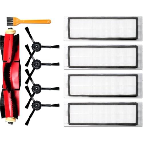 1 * Main Brush+4 * Filters+4 * Side Brushes+1 * Yellow Hairy Brush for Xiaomi/Roborock S50 S51 S55 S5 S6 T60 T61 Vacuum Cleaner
