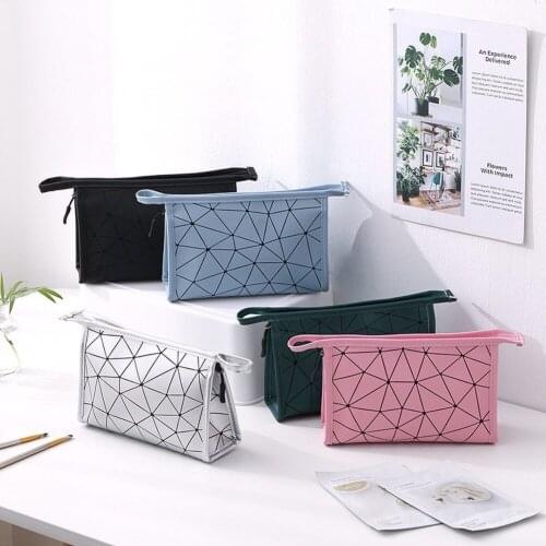 Multifunctional Cosmetic Bag Women Leather Travel Make Up Necessaries Organizer Zipper Makeup Case Pouch Toiletry Kit Bags