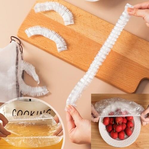 100Pcs Elastic Food Dust Covers Plastic Wrap Cover Fresh Food Storage Disposable Waterproof Shoe Covers Shower Cap Cover