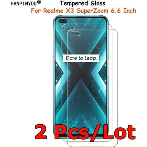 2 Pcs /Lot For Realme X3 SuperZoom 6.6" Tempered Glass Screen Protector Explosion-proof Film Toughened Guard