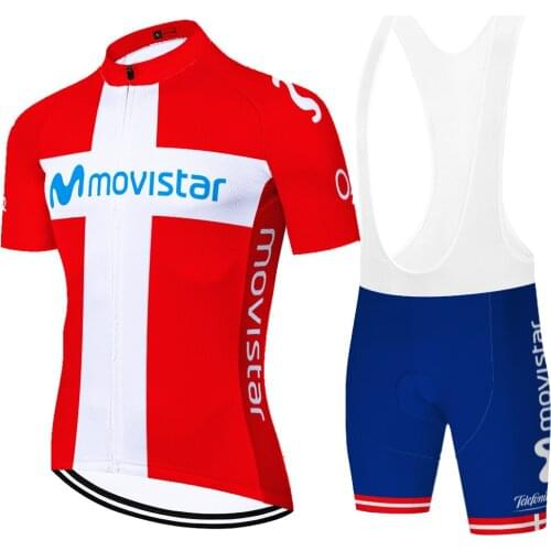 2021 Team movistar ciclismo Summer Cycling Jersey 2021 Maillot Ciclismo Men Short Sleeve Quick Dry MTB Bike jersey Clothing set