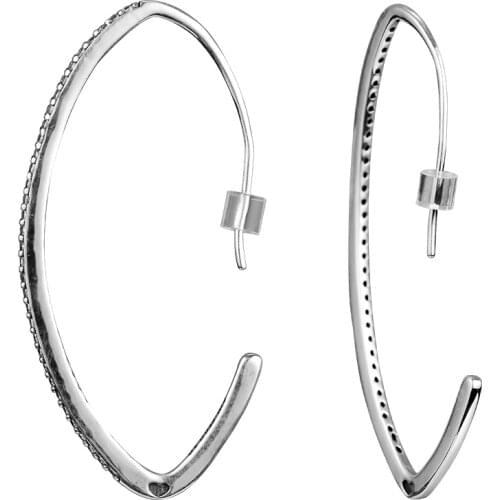 CKK Earrings Sparkling Oval Hoop Earring for Women Sterling Silver 925 Jewelry Pendientes Earings Earing Brincos Aretes