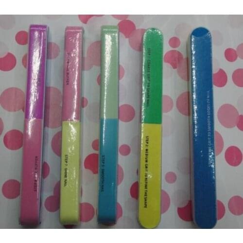 Colored 7 sides nail buffer Nail Art Sanding Files Buffer Manicure Pedicure Tools Sand Paper Foam Nail File
