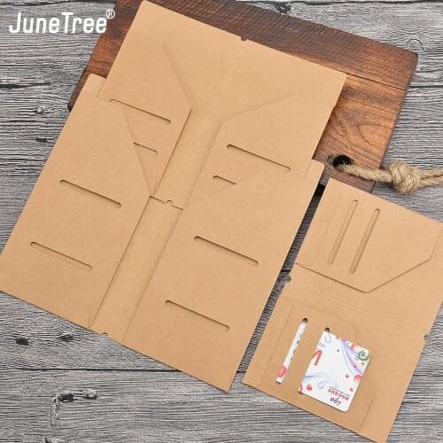 Kraft Paper File Holder travel Journal Notebook Accessory Vintage Card Pocket Storage notebook decoration office school supply