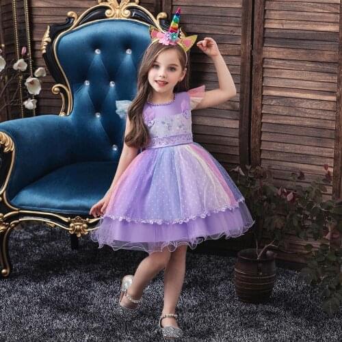 Girls Princess Kids Dresses for Girls Tutu Mash Flower Ball Gown Baby Girls Clothes Children Wedding Party Dress