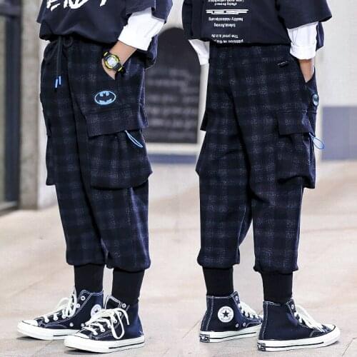 Childrens Overalls Western Style Boys' Pants 2021 New Medium and Big Children Boys' Casual Pants Handsome Trousers