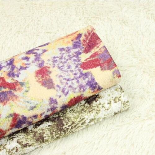 Elastic coarse cloth Retro smudge printed fabric Manual DIY furniture pillow beach fabric Cotton 100cmx125cm