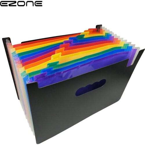 EZONE Standing Folder A4 Test Paper Storage Bag Student Multi-layer Folder 13-compartment 3-sided Organ Office School Supplies