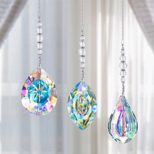 H&D 3 pieces/set Of Chakra Window Crystal Garden Grab The Day Rainbow Manufacturer Pendant Crystal Wedding Jewelry Holiday Gift