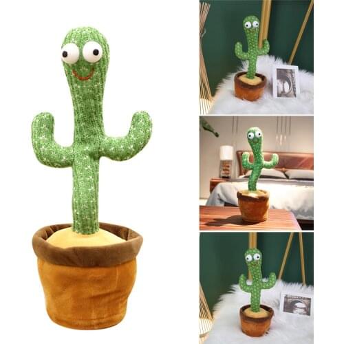 Dancing Plant Toy with Smiling Face Prank Singing Plush Toy 32cm Wiggling Ornament Gift for Kids can CSV