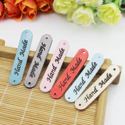 Hand made print leather tags for bag leather labels for clothes shoes handmade tag for handwork custom gift sewing label