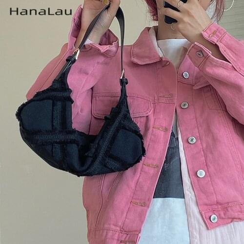 Fashion Women Canvas Underarm Bag Vintage Design Ladies Wide Shoulder Strap Baguette Shoulder Bag Female Clutch Crossbody Bags