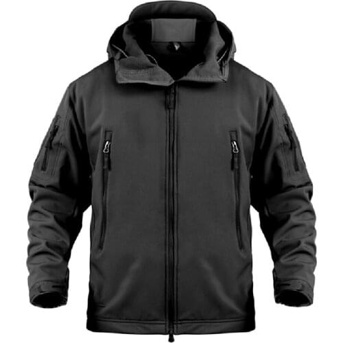 Mens Soft Shell Jacket Shark skin Army Waterproof Outdoor Coat Hooded Camouflage