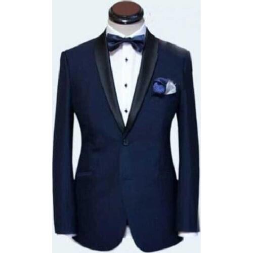 Custom made to measure suits for men,tailored classic blue suits, Bespoke wedding/business/formal suits(Jacket+Pants+Tie)