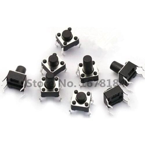 7 Values 70pcs 6X6x4.3/5/6/7/8/9/10mm Tact Switch Tactile Push Button Switch Kit Sets DIP 4P Micro Switch High Quality