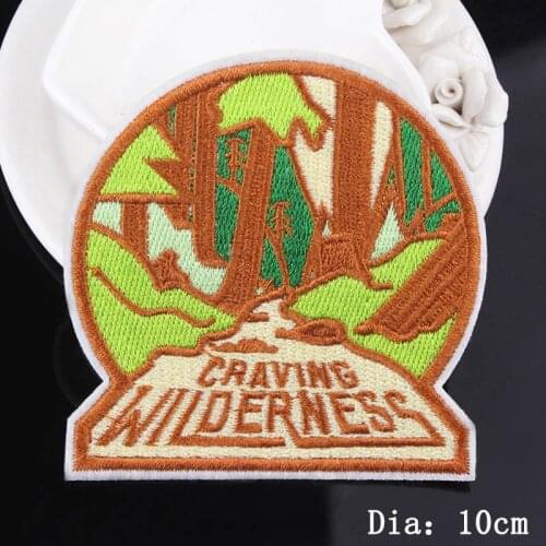 Wilderness Mountain Patch Iron On Patches On Clothes Embroidered Patches For Clothing Sew On Leaf Embroidery Patch Jacket Stripe