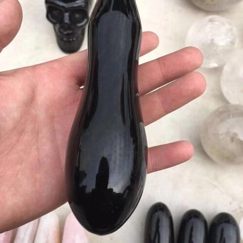 Natural Quartz Crystal Massage Wand Obsidian Rose Quartz Wand Shiva Lingam Spiral Crystal Wand Healing Crystal Massage Stick