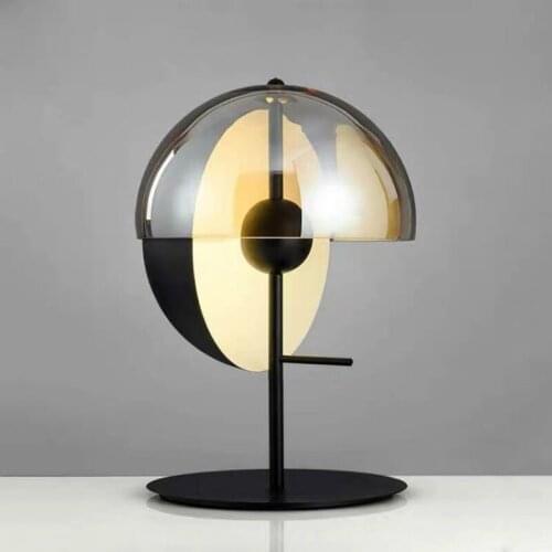 Nordic Postmodernism Spherical Iron Art Desk Lamps for Study Living Room Table Decor Bedroom Bedside Lights LED Indoor Lighting
