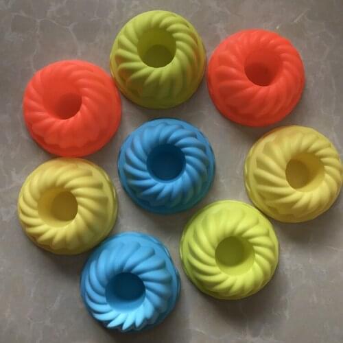 Single 8cm Round silicone cake mold Muffin Cup Jelly pudding mold Handmade soap mould Kitchen baking tools