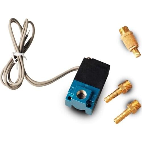 Pneumatic Fitting 1/8NPT Quick Connect 3 port valve Boost Solenoid Valve 12v 5.4W With Brass Silencer kits