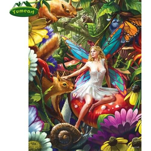 Full Square Diamond Painting by Number Flower Fairy Pictures Of Rhinestones Diamond Mosaic Sale Home Decor Diamond Embroidery