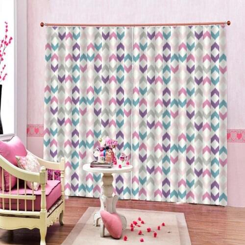 Custom Colorful arrow Geometric Panel Curtain Digital Print For Living Room Bedroom Blackout Window Drapes Home Indoor Decor