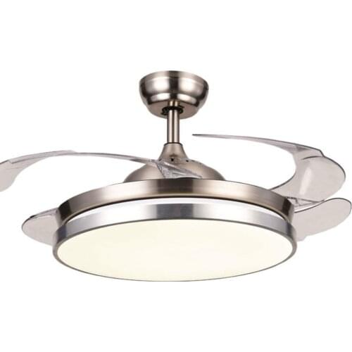 YEELED Light 42" Invisible Ceiling Fan Remote 3-Color Light and 3 Speed Retractable Fans for Indoor Living Room Dining Bedroom