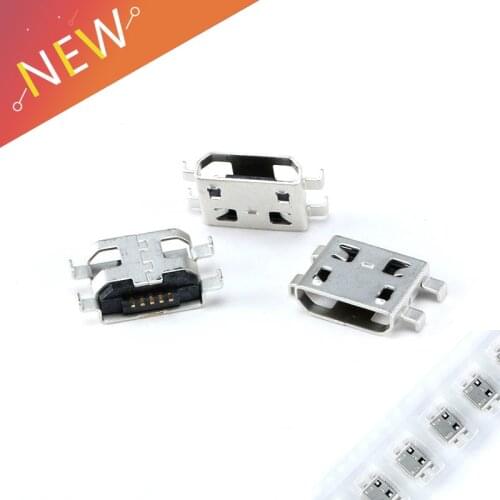 50pcs Micro USB Connector 5pin heavy plate 0.8mm B type no side Female Jack For Mobile Mini USB repair mobile tablet Tail plug