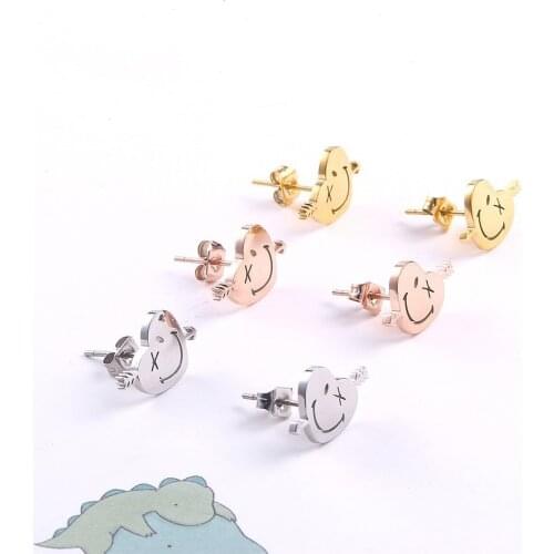 RIR Fashion Gold Love Smiley Earrings Exquisite Arrow Perforation Unique Cupid Heart Arrow Love Necklace Valentine Gift