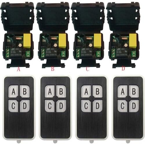 AC 220 V 1 CH 1CH 10A Remote Control Light Switch Relay Output Radio Receiver Module and Waterproof Transmitter Garage Doors