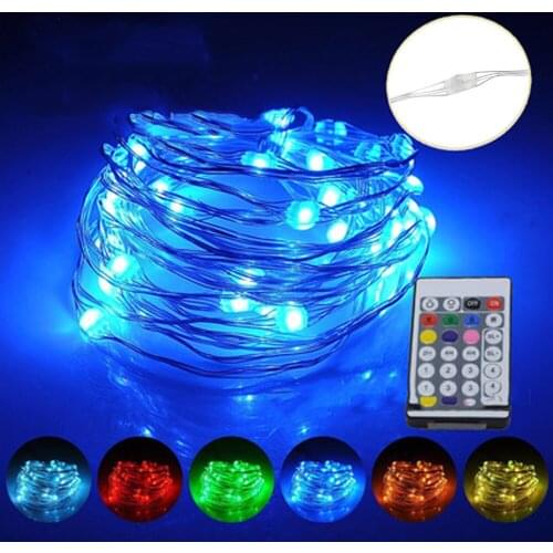 Jonggo 3D Copper Wire LED String Fairy Lights Remote Control Settings Indoor Outdoor Decor Festival Decoration #30ph