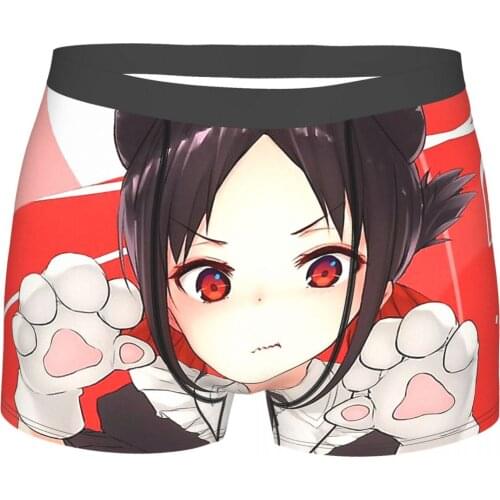 Cat Cosplay Kaguya sama Love Is War Anime Series Underpants Homme Panties Male Underwear Print Shorts Boxer Briefs