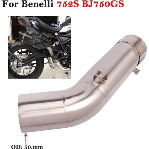 For Benelli 752S BJ750GS 752 Motorcycle Exhaust Pipe Escape Systems Modify Stainless Steel Middle Link Pipe Slip On 51mm Muffler