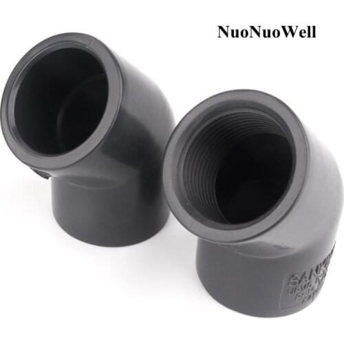 1pc 20~63mm To 1/2"~2" Hi-Quality UPVC 45 Degree Elbow Connector Garden Irrigation Water Pipe Connectors Aquarium Tank DIY Tools