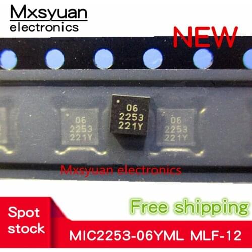 10PCS MIC2253-06YML MIC2253 2253 QFN MLF-12 Overvoltage protection DC-DC boost voltage regulator