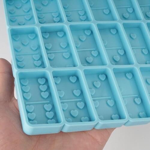 1x2" Love Heart Domino Mold, Standard Domino Mold for Resin, Domino Game Mold 10353450