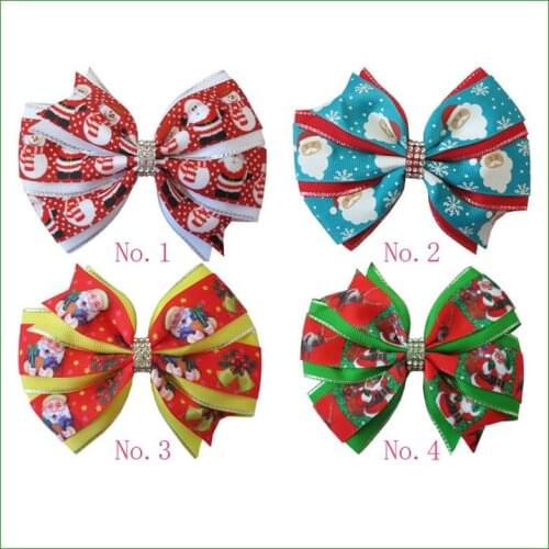 20 BLESSING Girl 4.5" Two Tone Wendy Hair Bow Clip Winter Halloween Christmas