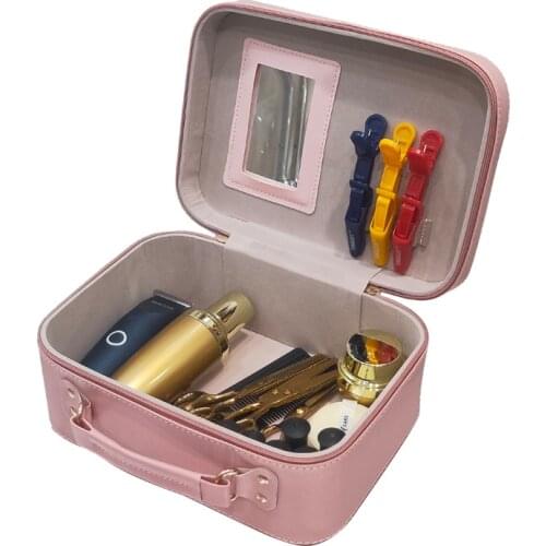 2021 New Large Capacity Scissors Bag Hair Salon Barber PU Leather Waterproof Scissors Tool Storage Box
