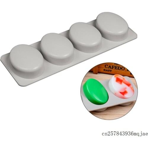 50pcs Oval Round Ice Molds Silicone Cake Mould for Handmade Soap Making Forms 3D Moulds