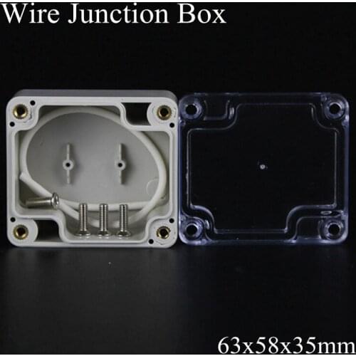 63x58x35mm ABS IP65 Waterproof Plastic Wire Junction Box Transparent Enclosure Clear Project Case Electronic Terminal
