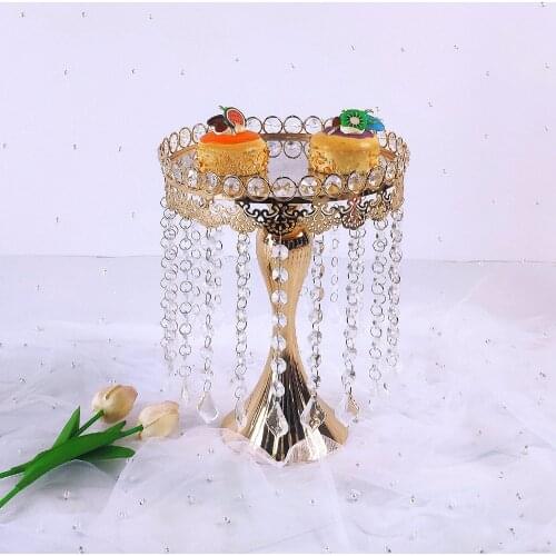 1pcs Acryl Mirror Metal Cake Stand Set Round Wedding Birthday Party Dessert Gold Cupcake Pedestal Display Plate Home Decor