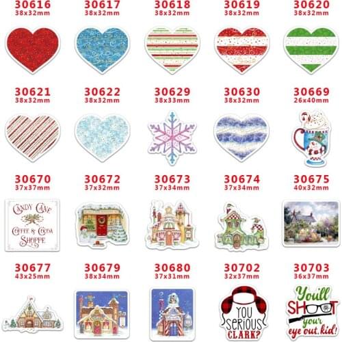 Free shipping 30 pcs planar resin christmas resin pr30703