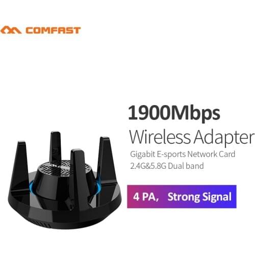 Wireless 1900Mbps Dual Band Network Card USB3.0 wifi 2.4G&5.8G Dongle Adapter Externel 4*3dBi Antenna