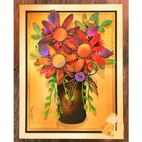 Flower Pot Metal Cutting Dies Stencil for DIY Scrapbooking Album Embossing Paper Cards Decor Crafts