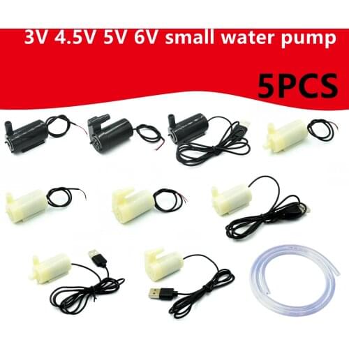DC 3V small water pump Horizontal small submersible pump DC3W fountain Vertical mini micro 4.5V 5V 6V available amphibious