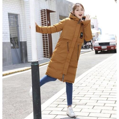 2019 Cotton Polyester Long Zipper Slim Cotton Liner Full New Arrival Rushed Clothes Fund Autumn Korean And Loose Coat Waist