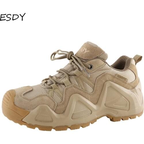 Esdy Men Winter Boots Men Military Boots Outdoor Quick Response Boots Combat Ankle Boot Army Work Shoes Desert Tactical Boots