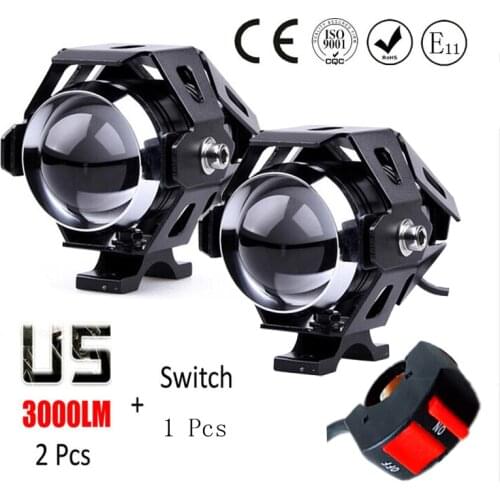 2PCS 125W 12v U5 motorcycle headlights auxiliary working lamp led super brighter motorbike spotlight head lamp spot fog lights