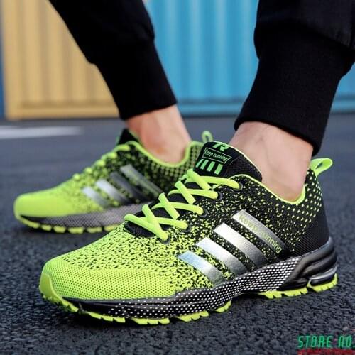 Hot Sale Green Mesh Running Shoes Unisex Men Sports Shoes Jogging Breathable Big Size 48 Trainers Women Zapatillas Deportivas