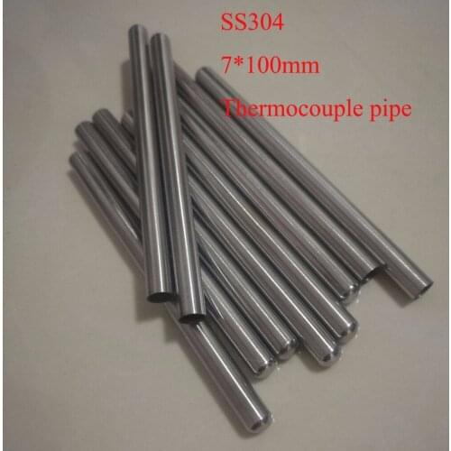 Customized 7*100mm One End Round Head Grade A Quality SS304 Thermowell Thermocouple Protection Pipe Fittings 50 pcs / lot